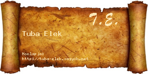 Tuba Elek névjegykártya