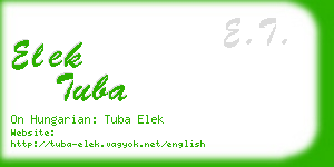 elek tuba business card